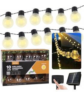 Solar-Gartengirlande 10 LED, Lichterkette 3,8m