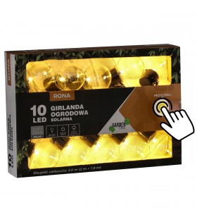 Solarna girlanda ogrodowa 10 LED, łańcuch świetlny 3,8m