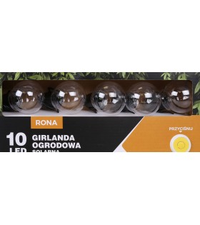 Solarna girlanda ogrodowa 10 LED, łańcuch świetlny 3,8m