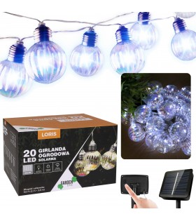 Solar-Gartengirlande 20 LED, Lichterkette 5,8m