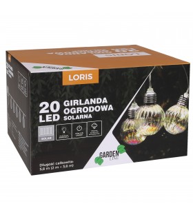 Solar-Gartengirlande 20 LED, Lichterkette 5,8m