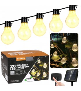 Solar-Gartengirlande 20 LED, Lichterkette 5,8m