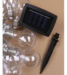 Solar Gartengirlande 20 LED, Lichterkette warmweiß 5,8m