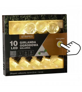 Solar-Gartengirlande 10 LED, Lichterkette 3,8m