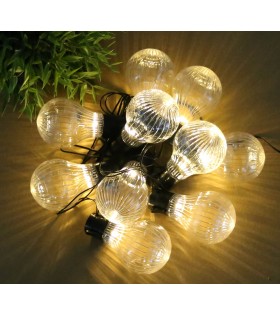 Solar-Gartengirlande 10 LED, Lichterkette 3,8m