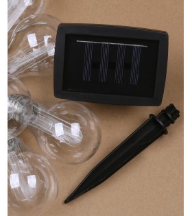 Solar-Gartengirlande 10 LED warmweiß, Lichterkette 3,8m