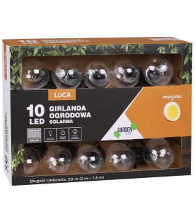 Solar Gartengirlande 20 LED, Lichterkette kaltweiß 5,8m