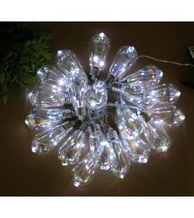 Garten-Solar-Girlande 10 LED, Lichterkette kaltweiß 3,8m