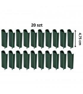 Klipsy do taśmy ogrodzeniowej, zaczepy montażowe osłony 4,75cm, 20szt Zielony