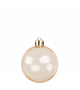 Gold/transparente Christbaumkugeln, 6cm Plastik-Weihnachtsbaumschmuck-Set, 6 Stk.