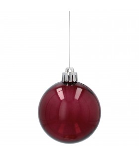 Kastanienbraune/transparente Christbaumkugeln, 6cm Weihnachtsbaumschmuck-Set aus Kunststoff, 6 Stück