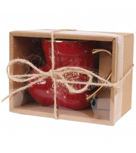 Weihnachtsbecher aus Porzellan, roter Schuh, in einer Geschenkbox 230 ml