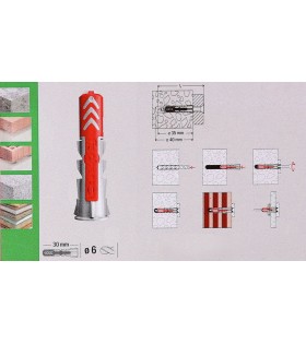 Wkręty stożkowe z pełnym gwintem 4,5x40 mm + 6x30 mm kołki DuoPower Fischer 50szt